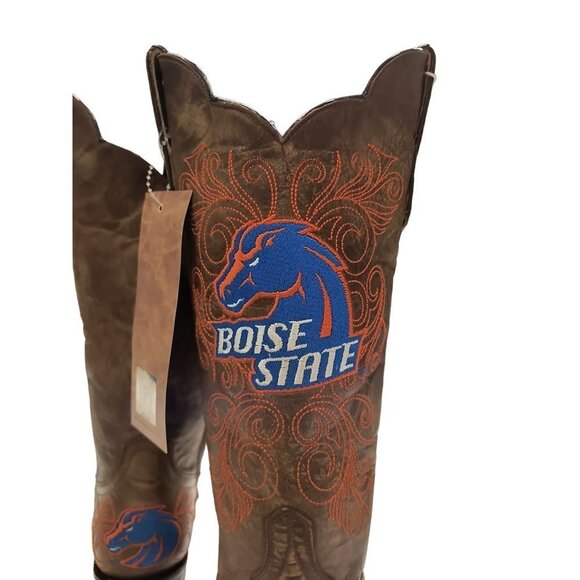 Gameday NCAA Boise State Broncos Embroidered Distressed Cowgirl boots size 7 NWT - Picture 7 of 9
